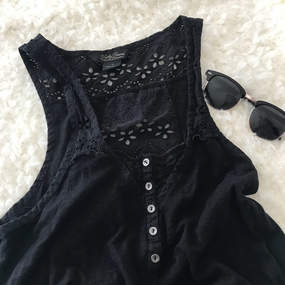 Lucky Brand Lace Back Tank Top
